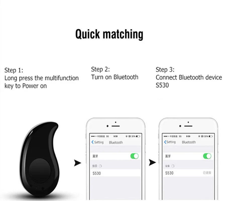 2019 Новые Bluetooth мини наушники беспроводные вкладыши S530 Спортивные 4 1 Гарнитура