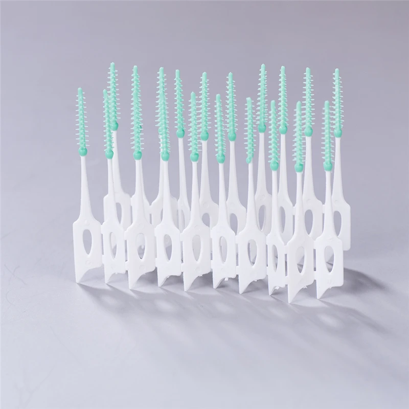 Massage Silicone Toothpicks Interdental Brush 100 Pieces Interdental Brushes Dental Brushes Tooth Cleaning Gum Soft Picks