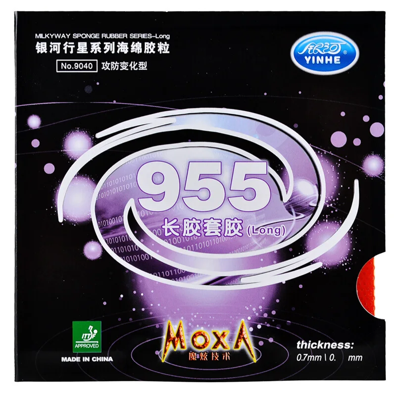 YINHE Galaxy 955(Pips-long, защита/контроль) Настольный теннис резиновый верхний лист с/без губки OX Tenis De Mesa