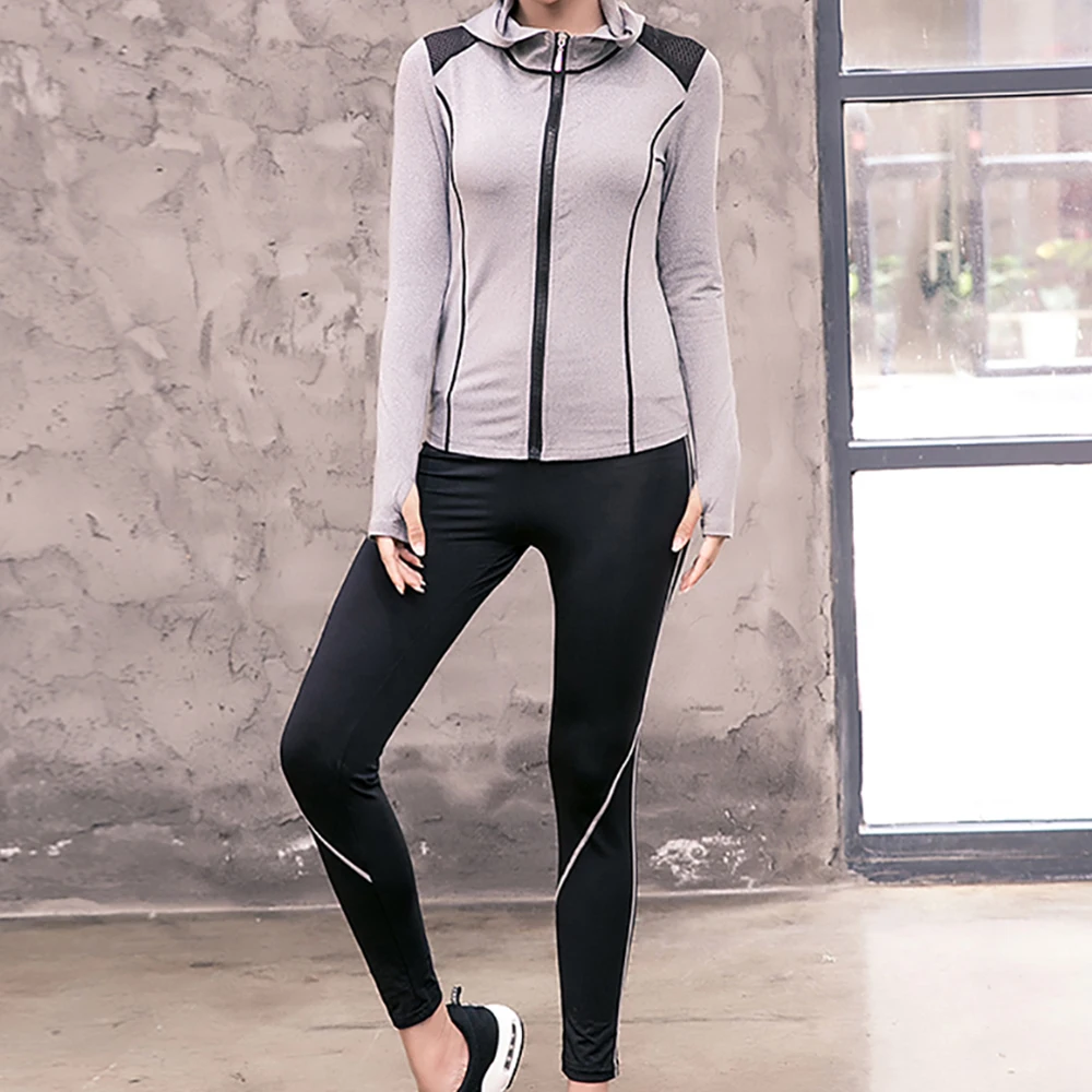 2019 Набор для йоги и спорта куртка + колготки брюки спортивные бюстгальтеры 4 шт.