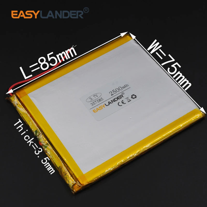 

3.7V 357585 2500mAh Rechargeable li Polymer Li-ion Battery For (7 8 9inch tablet PC) Q8 Q88 power Bank medical instruments