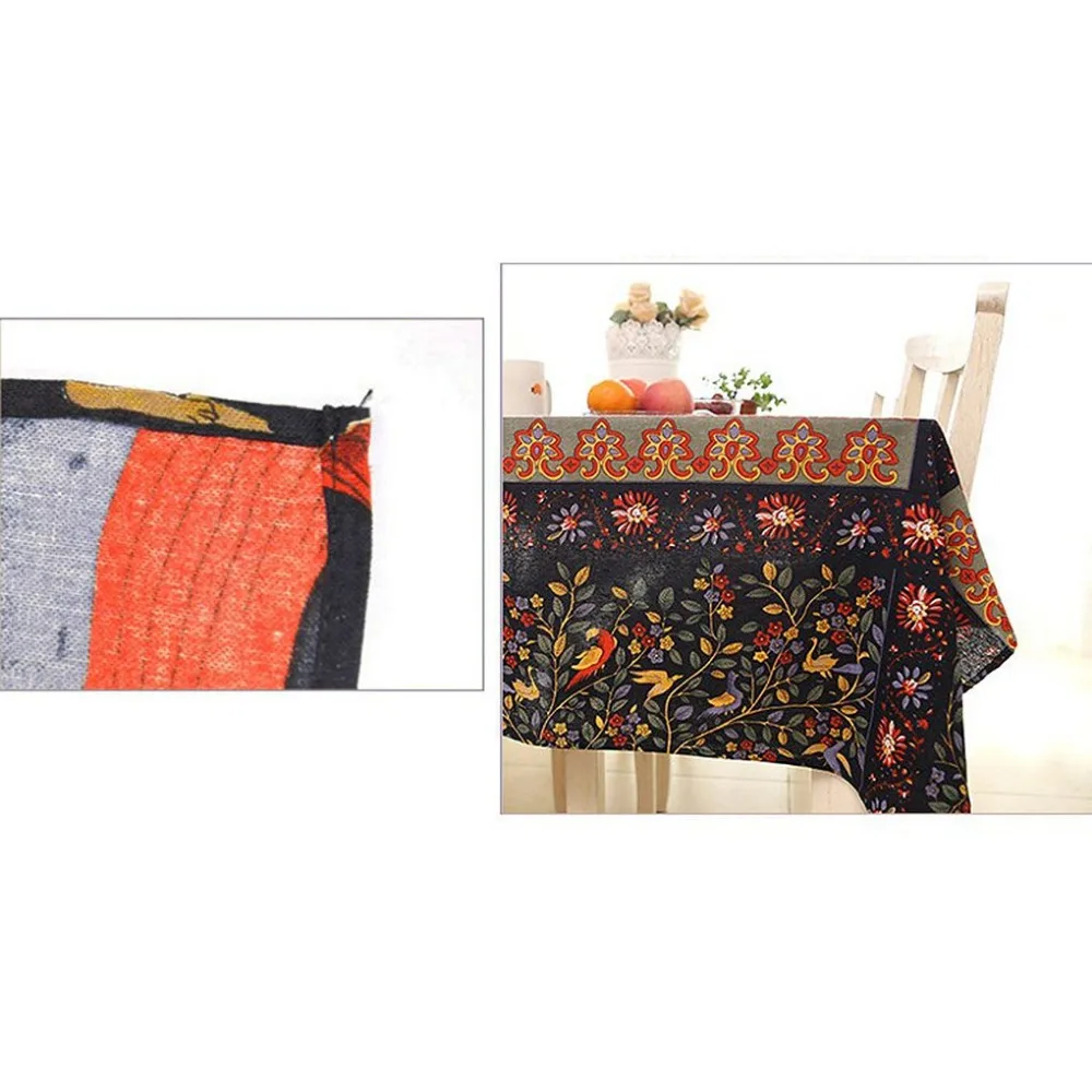 

Table Cloth Exaggerated Ethnic Style Pattern Tablecloth Cotton Linen Fabrics Anti-Dirt Table Cloth For Home Dining Room