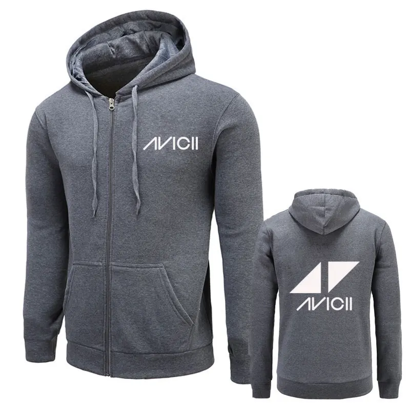 Мужская/Женская толстовка с капюшоном AVICII черная в стиле хип хоп на