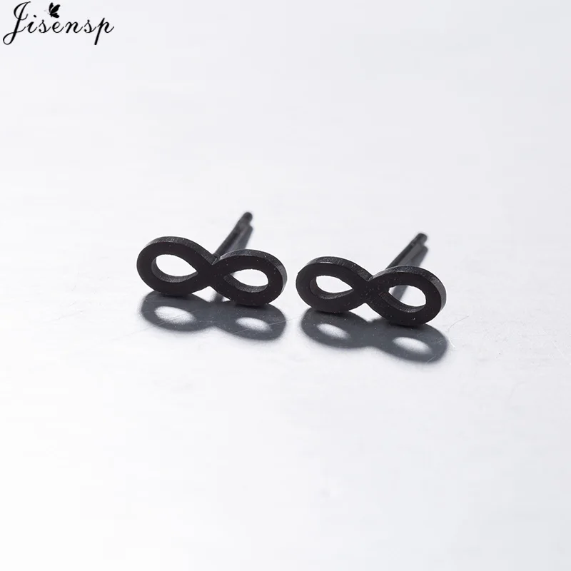 Новые милые серьги Jisensp Infinity для девочек простые гвоздики с бесконечностью в