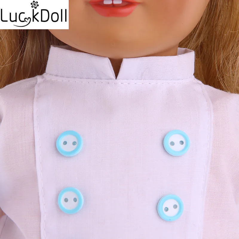 

Doll Clothes Fashion New Doll Clothes Chef Set + Hat Suitable For 18 Inch American&43Cm Baby New Born Doll Our Generation