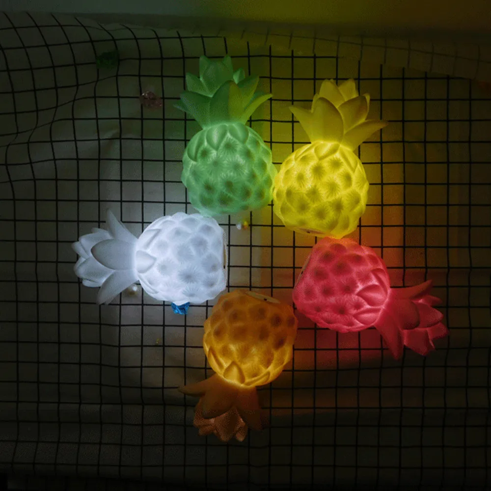 

Mini Pineapple LED Night Light Decoration Fruit Lamp Button Battery Powered Bedroom Bedside Lamp for Children Kids Baby Gift
