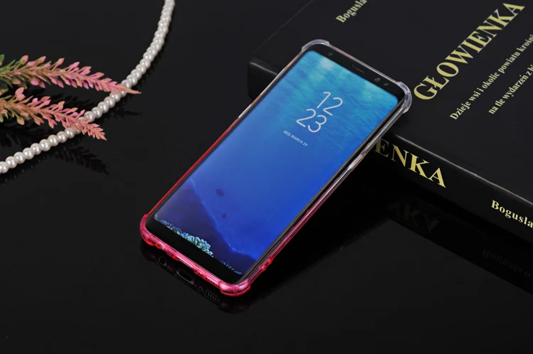 Silicone Case for Samsung Galaxy S8 Classic Fashion Gradient Blue-ray Color Soft Covers Shell galaxy s8 anti-shock case |