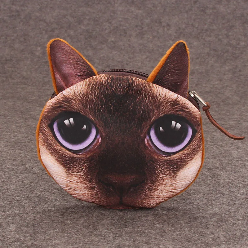 5 шт./лот модные детские кошельки monedero gato животные mujer dama chica 3d монета кошка печать