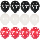 Латексные шары в горошек с божьей коровкой, черные, красные, белые, волнистые, в горошек, для дня рождения, свадьбы, вечеринки, 12 шт.