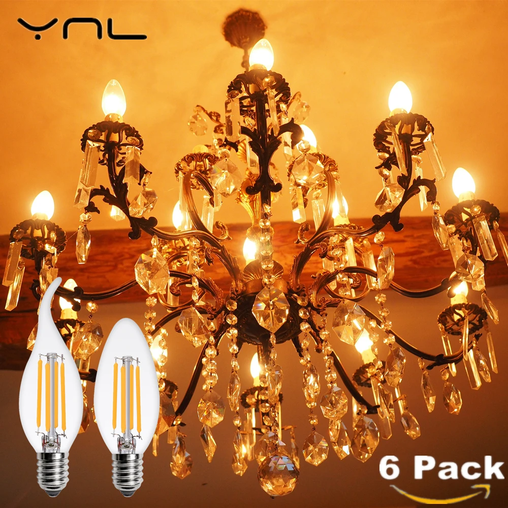 Винтажная Светодиодная лампа Эдисона C35 C35L E14 6 шт.|light bulb|bombillas ledled vintage |