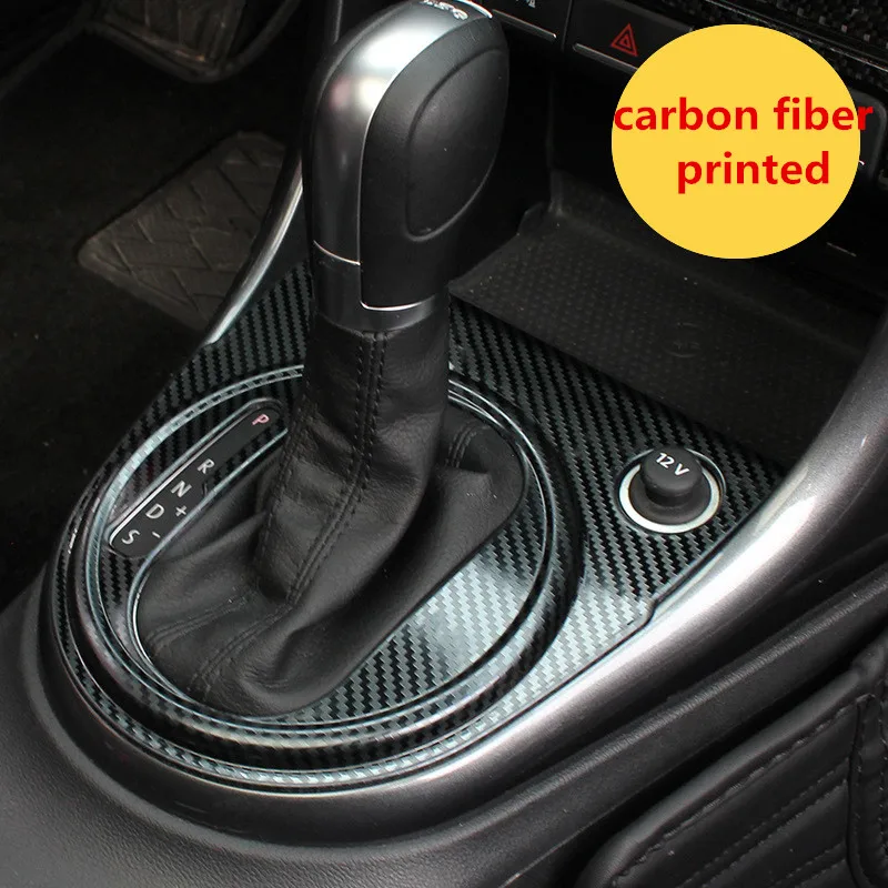 Carbon Fiber Printed Углеродное волокно печатная Автомобильная накладка на крышку панели КПП литейная отделка для Volkswagen Beetle 2012 2013 Стайлинг - Название цвета: Carbon Fiber Printed