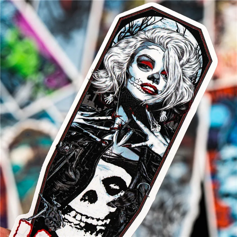 

29PCS Gothic Terror Rock Stickers Skeleton Dark pattern Sticker For Skateboard Guitar Luggage Motorcycle Car Laptop Sticker