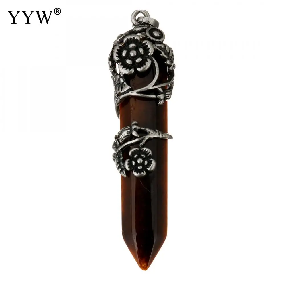 

Fashion Natural Stone Charms Chakra Pendants Quartz Rock Crystal Pendants Clear Chakras Gem Stone Fit Necklace Making Assorted