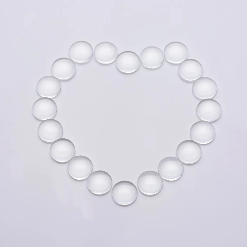 100 шт. 12 мм круглый плоский задний прозрачный стеклянный кабошон высшего качества