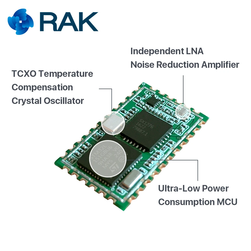 RAK811 LoRa модуль, SX1276, 868/915 МГц, поддержка AS923 и LoraWan, с TELEC CE, FCC, KCC Сертификация/сертификация, 3000 метров
