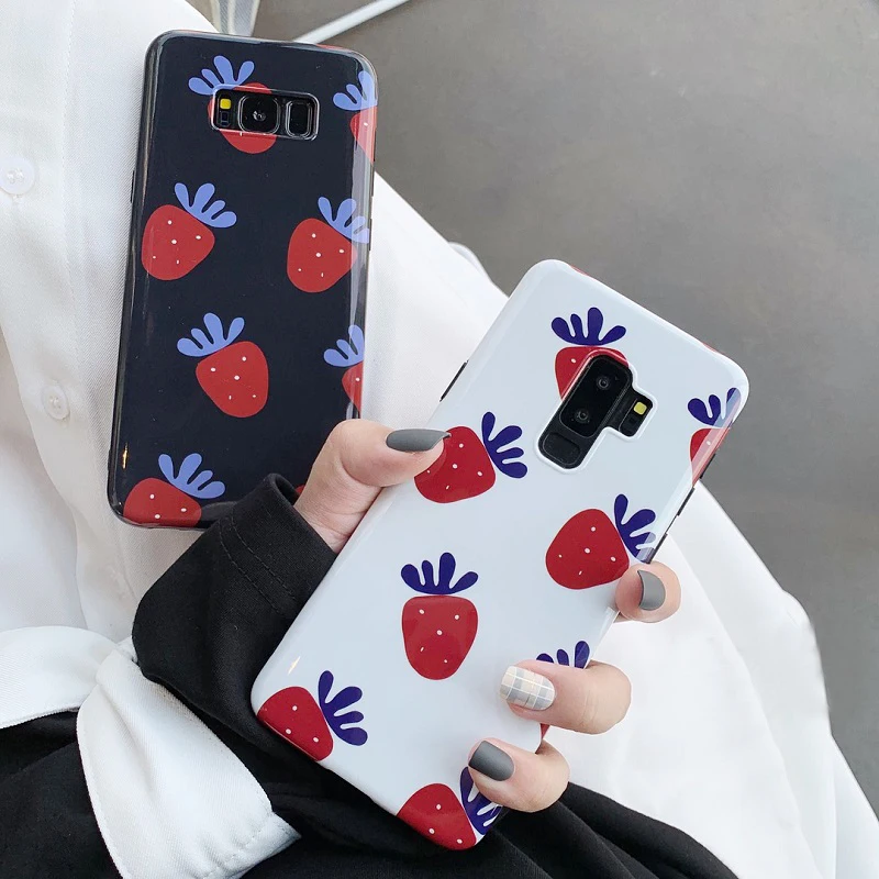YHBBCASES для Samsung Note 8 9 мультфильм фрукты IMD мягкие чехлы модные милые клубники
