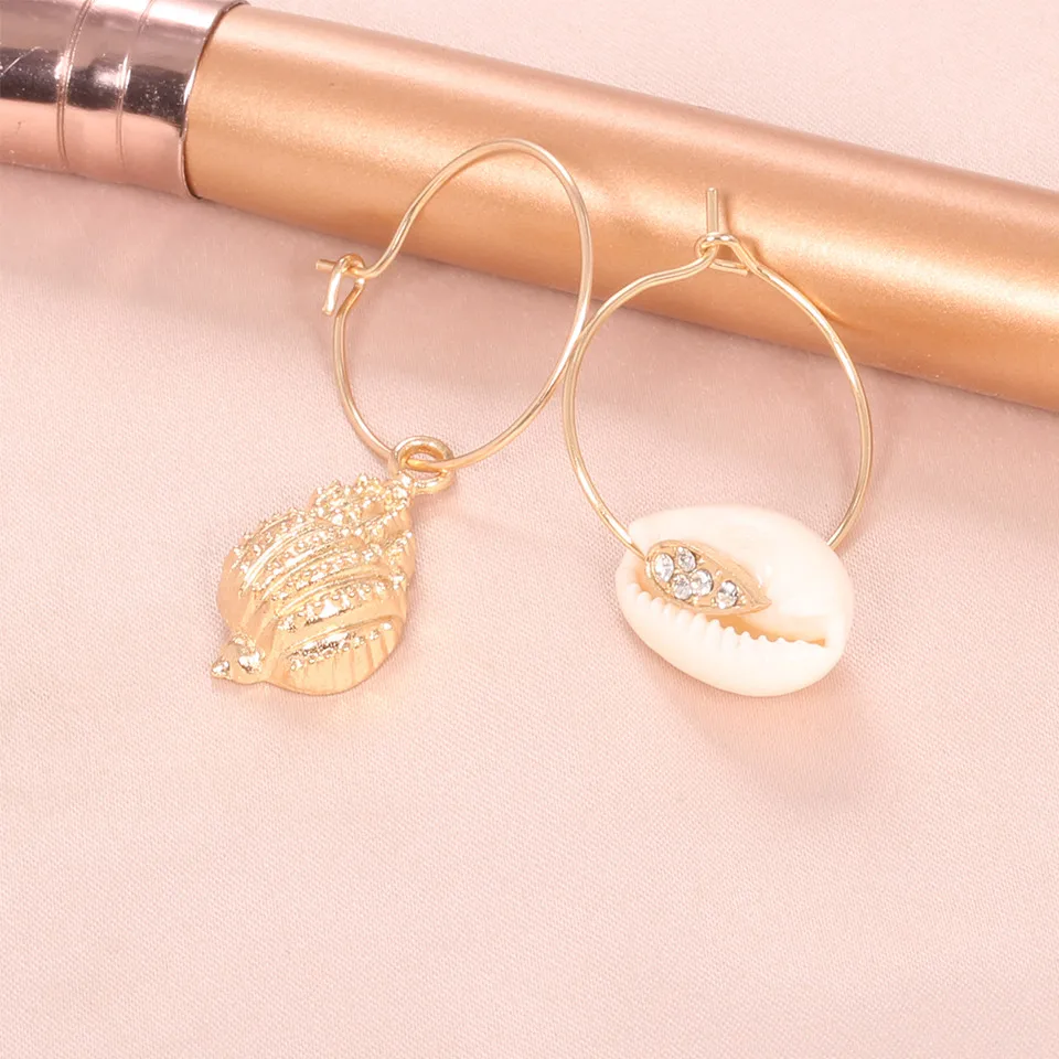 Массивные серьги Sea Shell в стиле бохо винтажные цыганские модные украшения для