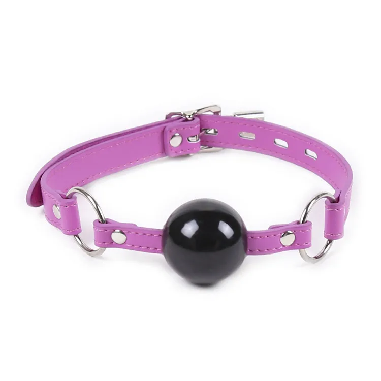 Sky blue purple Adult Mouth Plug Female Gag Stuffed Black Ball PU Leather Sex Lingerie Exotic Accessories |