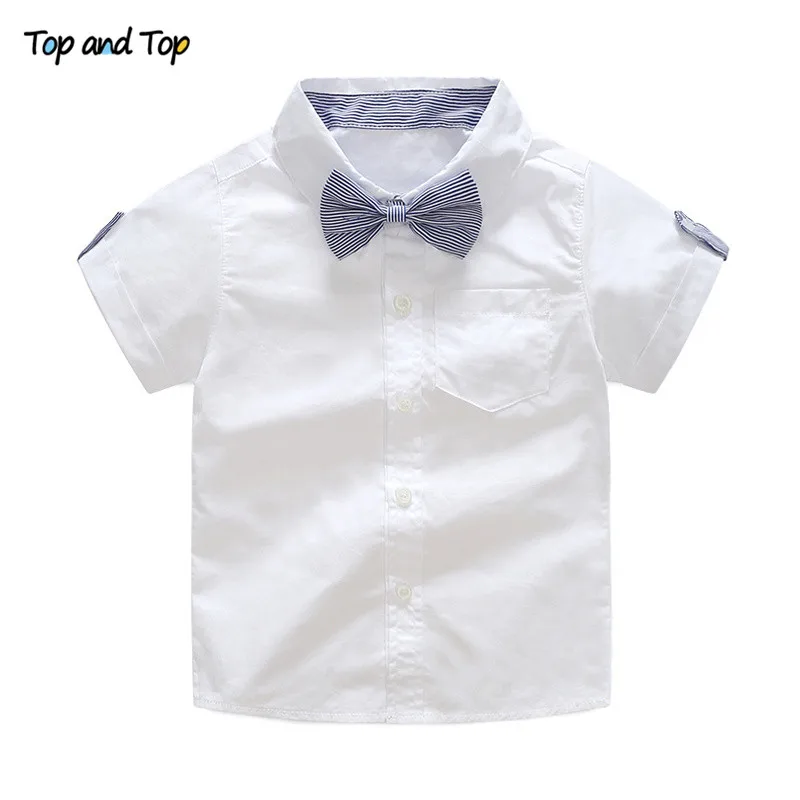 Top and Summer Toddler Baby Boys Clothing Sets Short Sleeve Bow Tie Shirt+Suspenders Shorts Pants Formal Gentleman Suits |
