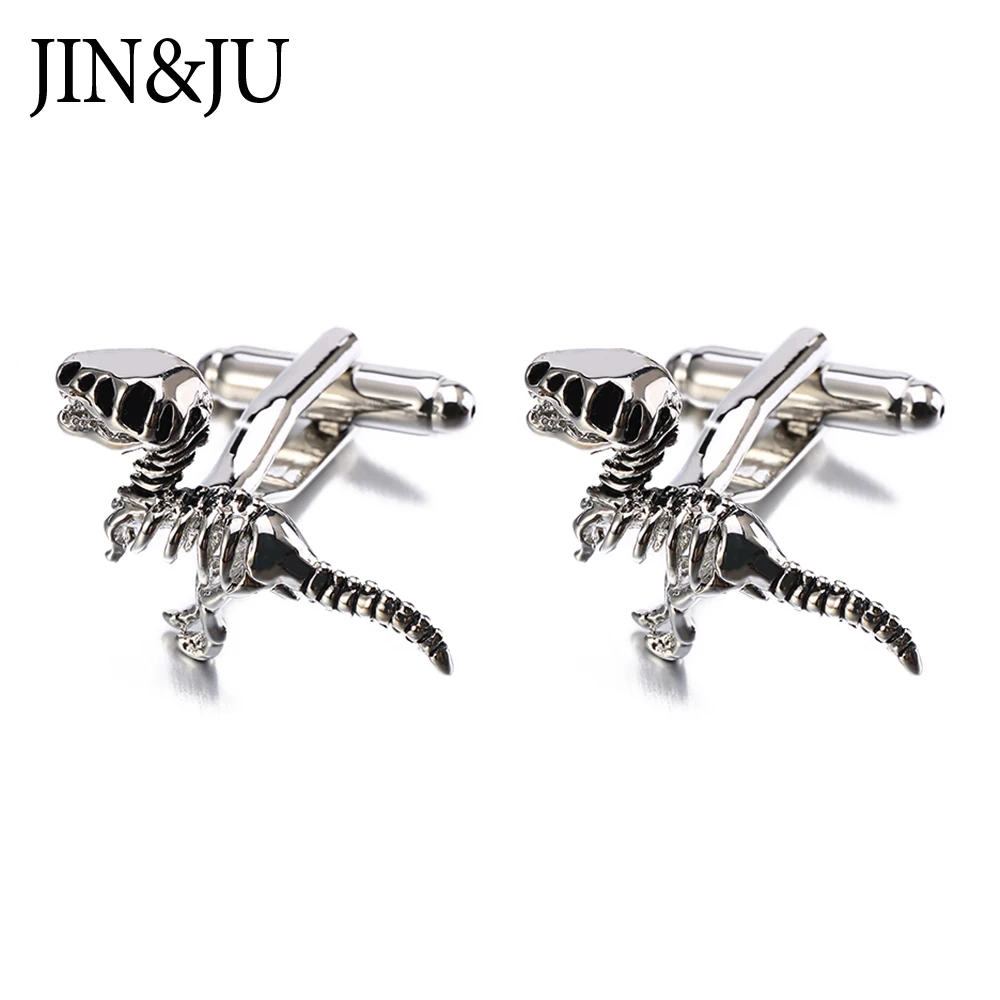 JIN & JU распродажа настоящие серебряные запонки с динозаврами металлические для