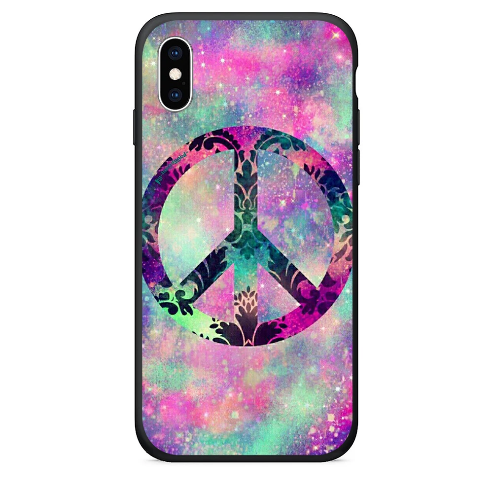 ТПУ чехол для телефона iPhone 6s Чехол Хиппи Psychedelic Art Peace 5 5S se 6 Plus 7 8 x xr xs max |