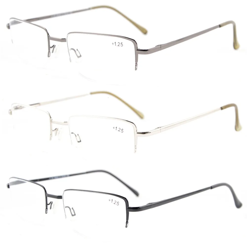 HR16011 микс Eyekepper 3 pack ридеры Пружинные шарниры половинной оправы очки для чтения + 0