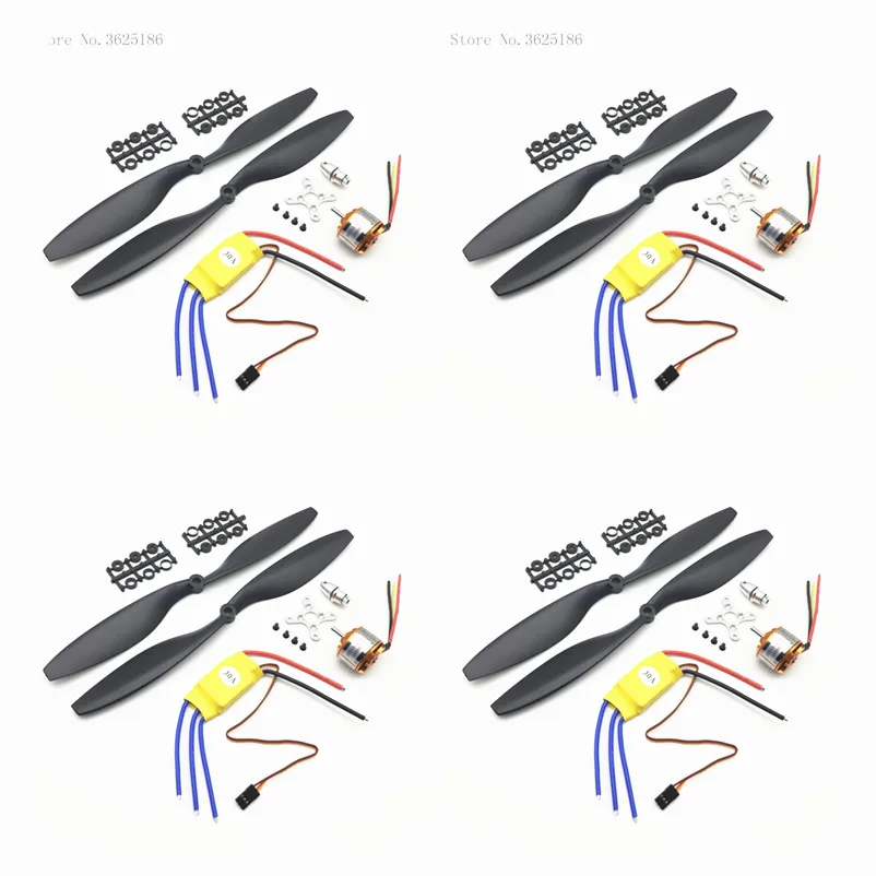 4 компл./лот A2212 1045 кв бесщеточный мотор с внешним ротором + 30A ESC комплект