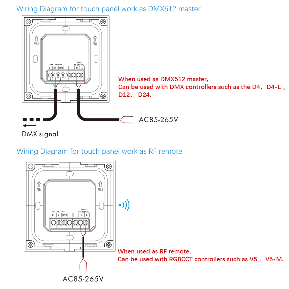 Фото Новый контроллер светодиодной ленты RGBCCT настенная сенсорная панель RF2.4G и DMX master Новый контроллер светодиодной ленты RGBCCT настенная сенсорная панель RF2.4G и DMX master