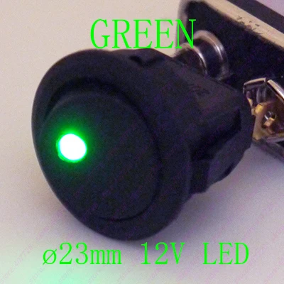 Круглый Кулисный переключатель dia.23 мм для автомобиля 100 шт. мини с LED Dot 12 В/16 А 3
