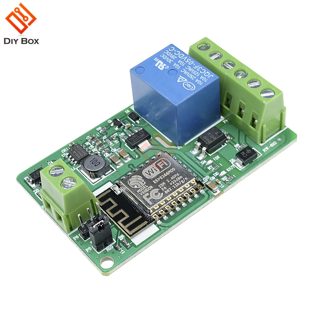ESP8266 ESP-12F релейный модуль 10A 220 в сетевой релейный wifi модуль вход DC 4 слоя платы ТВ вход автоматическая защита зеленый