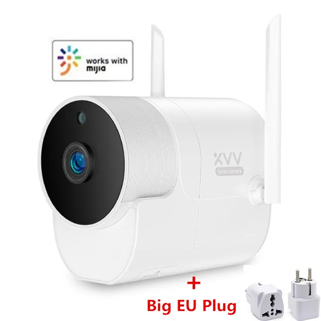 Add DE plug Новинка, Xiaomi Xiaovv 1080 P, наружная панорамная камера, камера наблюдения, беспроводная, WIFI, высокое разрешение, ночное видение, работает с Mijia - Цвет: Add DE plug