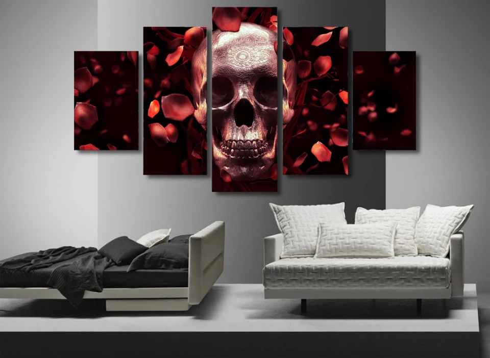 HD с принтом розы череп полный уход за кожей лица маска рез живопись на холсте