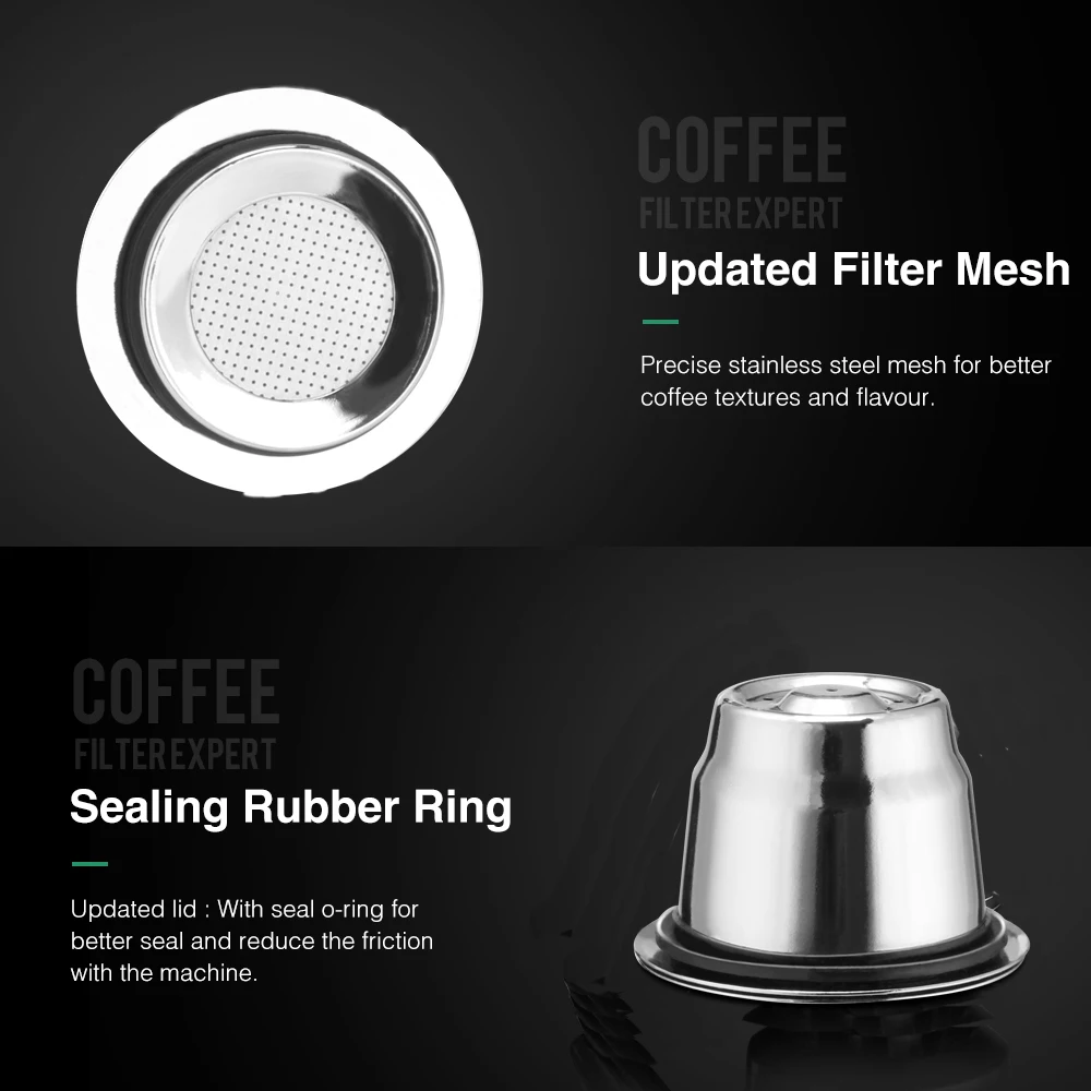 Капсулы для эспрессо из нержавеющей стали с квадратным отверстием Nespresso многоразовые капсулы
