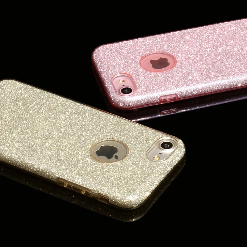 Сияющий Case Для iphone 7 Мягкие TPU Кремния Тонкий Очаровательный сверкающих Блеск