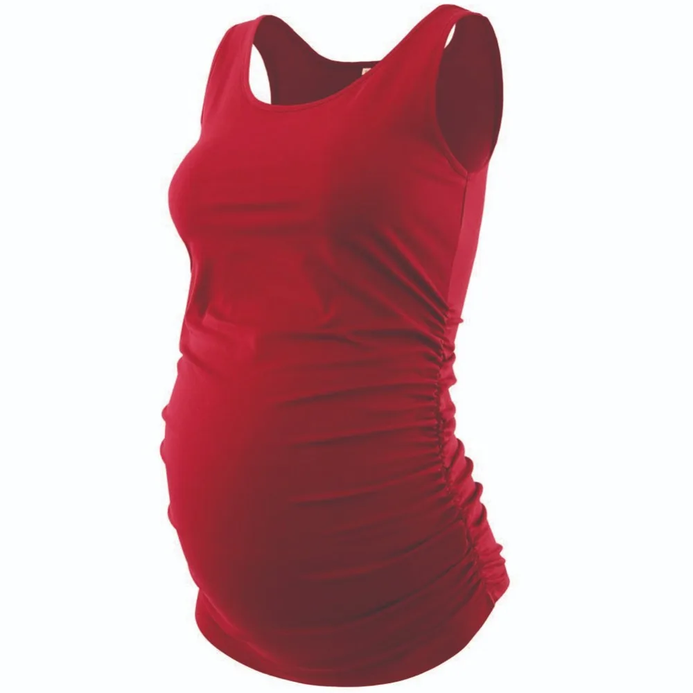 Модная Футболка для беременных женская футболка без рукавов базовая майка