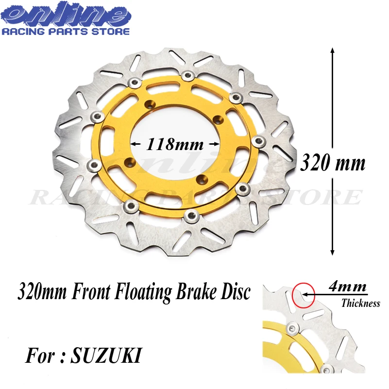 

320MM Oversize Front Floating Brake Disc Rotor Plate Fit For suzuki Dirt Pit bike Racing Motorcycle Supermoto