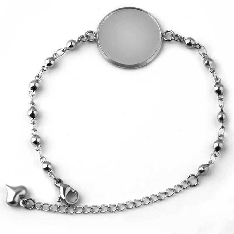 

5pcs/lot Stainless Steel Bracelet Settings Bracelet Cabochon Base Blank fit 12/14/16/18/20mm Glass Cabochon Cameo DIY Findings