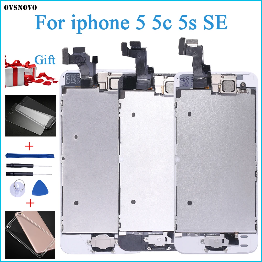Для iPhone 5 5S 5C ЖК дисплей сенсорный экран дигитайзер Главная Кнопка камера в сборе