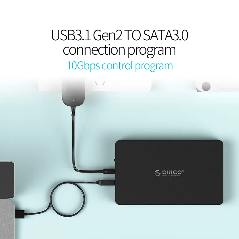 Orico 3 5/2 5 дюймов Чехол для жесткого диска Type C корпус USB3.1 Gen2 To SATA3.0 инструмент
