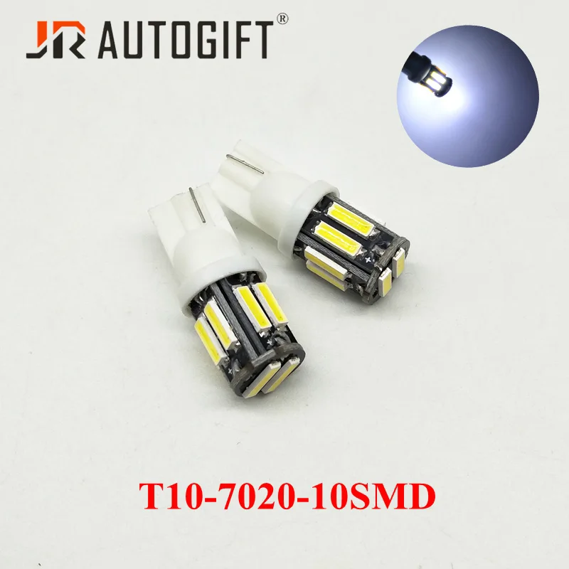 100PCS 12V 24V Авто-Стайлинг 7014 7020 10 SMD T10 W5W светодиодный внутренний купол номерной знак парковка светильник просвет светильник 10 светодиодный s лампы