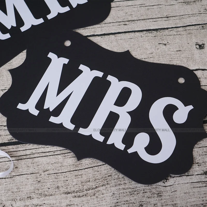 ELOMAN 'MR& MRS' Свадебные украшения стул знаки для свадебной вечеринки photo booth поставки