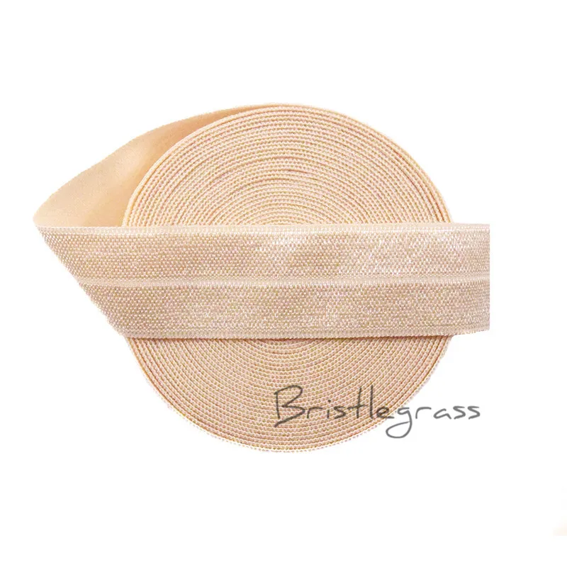 Блестящая трава 5 ярдов 3/4 &quot20 мм пастельно зеленый FOE Fold Over Elastic Spandex Satin Bands