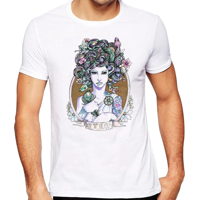 Мужская мода 2018 красивая и змеиная футболка высокое качество крутые топы