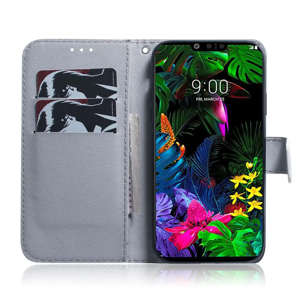 Leather Case for LG G8 G8S THINQ Flip Cover V50 Phone Wallet Wolf Tiger Lion | Мобильные телефоны и аксессуары