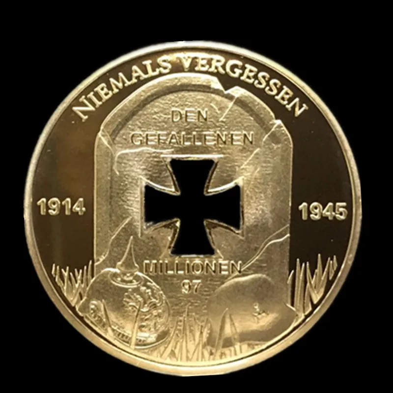 Из 2 предметов мировая война памяти ден GEFALLENEN 24K покрыто настоящим с позолотой
