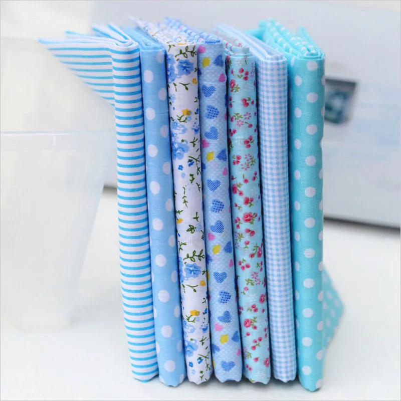 

SMTA 25*25CM/50X50CM Material Fabric Cotton The Cloth Tissu Au Metre Sewing Accessories Tela Knit Fabric Cloth Blue D30
