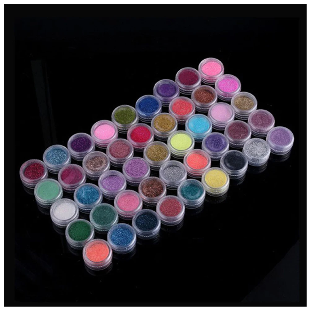 45 цветов для дизайна ногтей набор блестящих порошков ультратонкие ногти