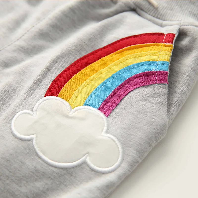 Spring Autumn Cotton Rainbow Baby Girls Pants Kids Clothes Children Casual Trousers Drawstring Boys 2018 Costume For | Детская одежда и