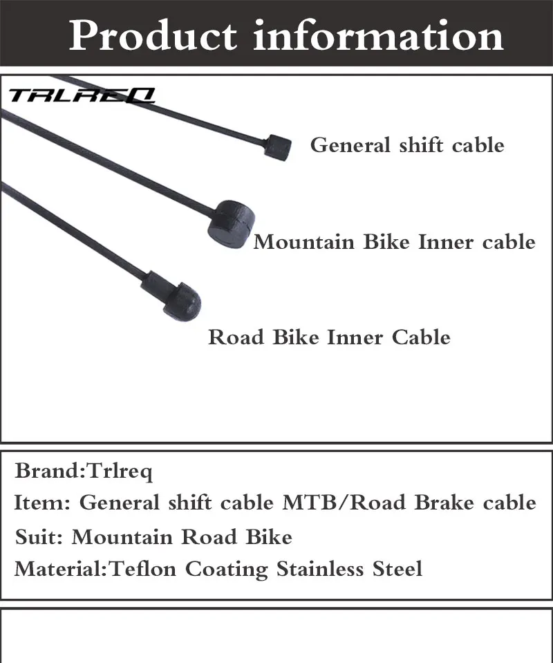 TRLREQ 2 шт. тефлон Shift тормоза кабельной линии MTB дорожный нержавеющая сталь спереди задний ТОРМОЗ СДВИГАТЕЛЬ Внутренний провод переключатель линия