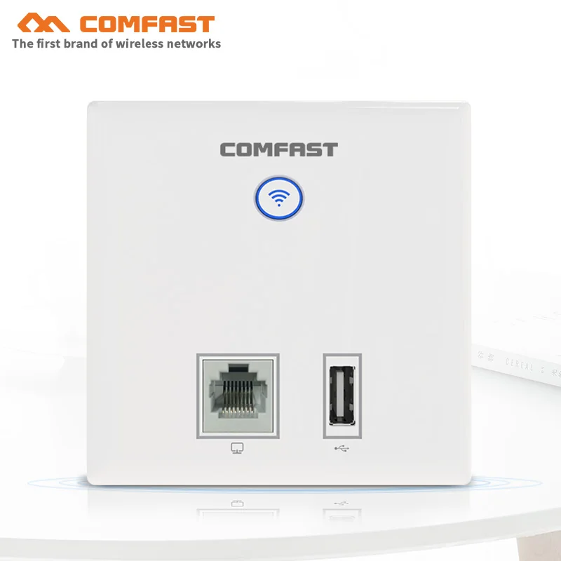 Smart Home /Apartment Wifi Solution 4pcs RJ45 +USB port Wireless In-Wall AP + 1pcs 4 Port POE AC management gateway wi-fi Router